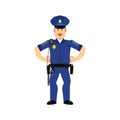 Police officer angry Emoji isolated. Policeman aggressive emotion
