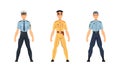 Police Officer from Around the World Wearing Uniform Vector Set