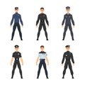 Police Officer from Around the World Wearing Uniform Vector Set