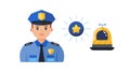Police Officer Avatar Security Icon, vector design Generative AI Royalty Free Stock Photo