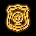 Police Officer Badge neon glow icon illustration Royalty Free Stock Photo