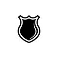 Police Officer Badge, Sheriff Shield. Flat Vector Icon illustration. Simple black symbol on white background. Police Officer Badge Royalty Free Stock Photo