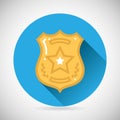 Police officer bage icon protection law order Royalty Free Stock Photo