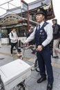 Police officer with bike Asakusa Tokyo
