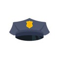Police officer cap icon flat isolated vector Royalty Free Stock Photo