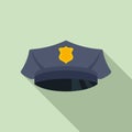 Police officer cap icon, flat style Royalty Free Stock Photo
