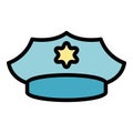 Police officer cap icon vector flat Royalty Free Stock Photo