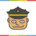 Police officer color icon. Vector illustration Royalty Free Stock Photo