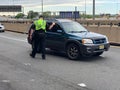 Police Officer directing traffic. Royalty Free Stock Photo