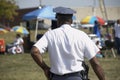 Police officer on foot patrol at a festival in Hyattsville, Maryland