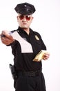 Police officer giving citation Royalty Free Stock Photo