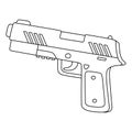 Police Officer Hand Gun Isolated Coloring Page Royalty Free Stock Photo