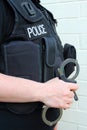 Police Officer with Handcuffs Royalty Free Stock Photo