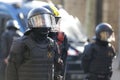 Police officer helmet detail during council of ministers