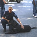 Police officer with her bomb dog