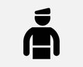 Police Officer Icon Law Enforcement Person Cop Policeman Person Security Guard Patrol Standing Vector Graphic Artwork Sign Symbol