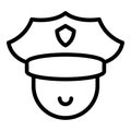 Police officer icon outline vector. Policeman safety