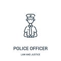 police officer icon vector from law and justice collection. Thin line police officer outline icon vector illustration. Linear