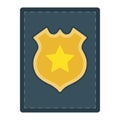 Police officer identification card with golden badge vector icon flat isolated. Royalty Free Stock Photo