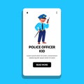 police officer kid vector