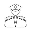 Police officer outline icon. Line art vector