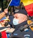 Police officer part of the military force called Gendarmerie at the unity day national military