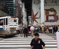 Police Officer at a Protest, NYC, NY, USA Royalty Free Stock Photo