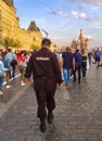 Police officer at the Red Square, Moscow Royalty Free Stock Photo