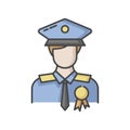 Police officer RGB color icon