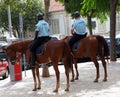 Police On Horseback In Loule Portugal Royalty Free Stock Photo