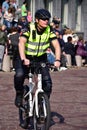 Police Officer on patrol in the Netherlands Royalty Free Stock Photo