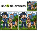 Police Officers Police Dog Find The Differences