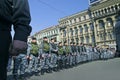 Police officers lined