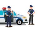 Police Officers ready to work Cartoon Characters