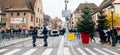 Police officers surveilling Christmas Market in France