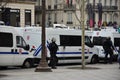 Police Officers wearing helmets and carrying batons during yellow vests protests in Paris