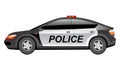 Police patrol car cartoon vector illustration Royalty Free Stock Photo