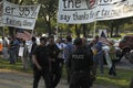 Police patrol on foot at Tea Party and anti demonstrators r