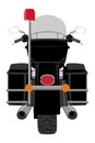 Police patrol heavy motorcycle rear view graffiti style isolated vector illustration