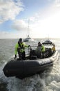 Police patrol RIB up close Royalty Free Stock Photo