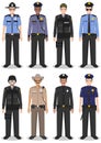 Police people concept. Set of different detailed illustration of SWAT officer, policeman and sheriff in flat style on Royalty Free Stock Photo