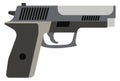 Police pistol. Crime protection gun. Bullet firearm