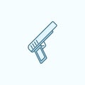police pistol field outline icon. Element of crime icon