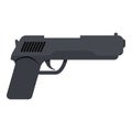 Police pistol icon, cartoon style