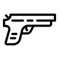 Police pistol icon, outline style