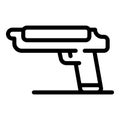 Police pistol icon, outline style