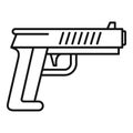 Police pistol icon, outline style