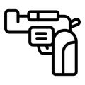 Police pistol icon outline vector. Guard safety