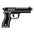 Police pistol icon, simple style