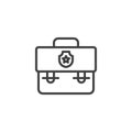 Police portfolio line icon